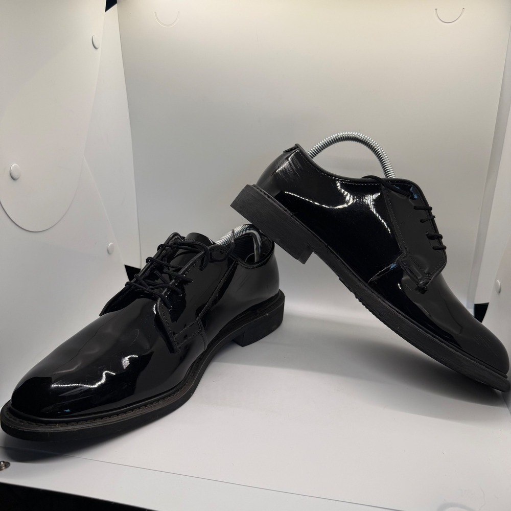 Altama Men Black Patent Leather Military Dress Shoes Oxford 8 D 8430-01-434-6114